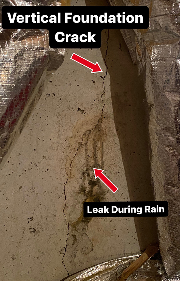 Vertical Crack Repair Leak Maryland 1